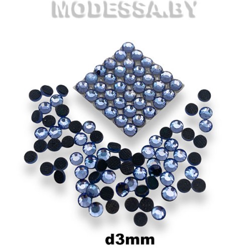 Стразы клеевые Lt. Sapphire d3мм SS10