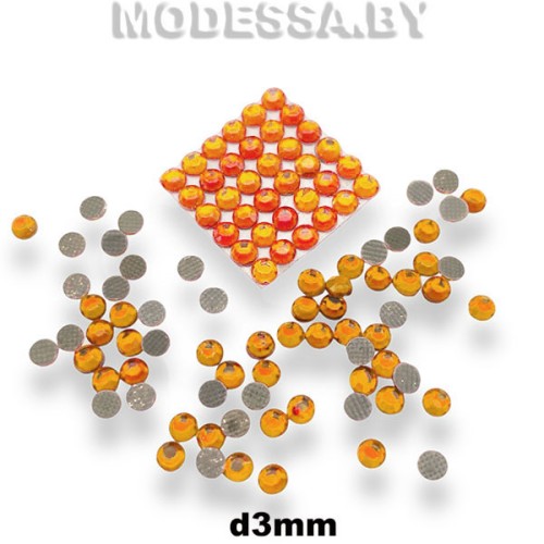 Стразы клеевые Orange d3мм SS10