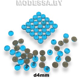 Стразы клеевые Aquamarine d4мм SS16