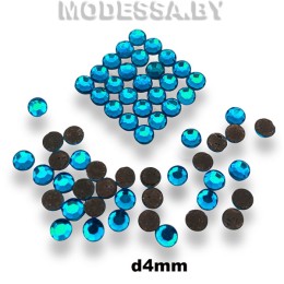Стразы клеевые Blue Zircon d4мм SS16