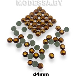 Стразы клеевые Hematite gold d4мм SS16 