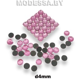 Стразы клеевые Lt. Rose d4мм SS16