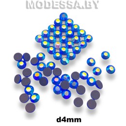 Стразы клеевые Lt. Sapphire AB d4мм SS16