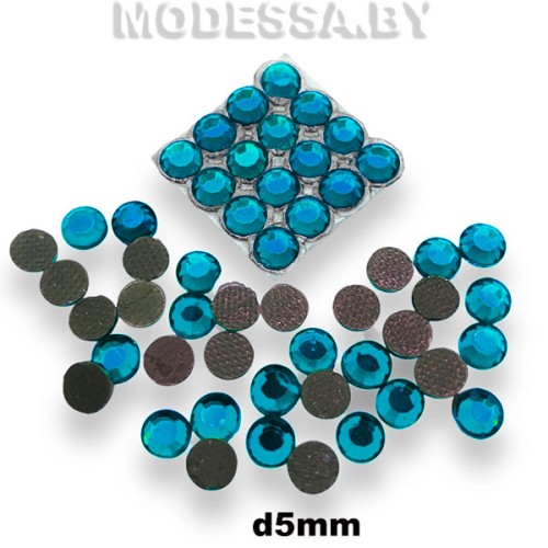Стразы клеевые Blue Zircon d5мм SS20
