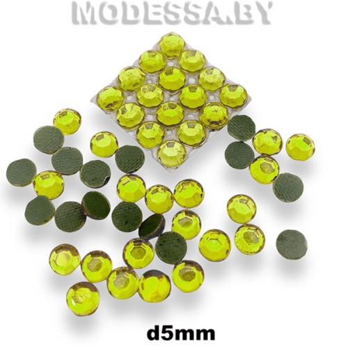 Стразы клеевые Peridot d5мм SS20