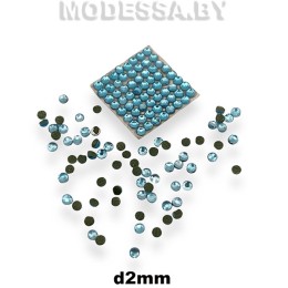 Стразы клеевые Aquamarine d2мм SS6