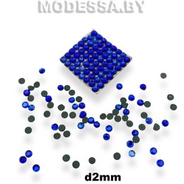Стразы клеевые Cobalt d2мм SS6