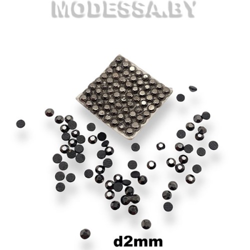 Стразы клеевые Hematit d2мм SS6