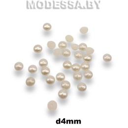 Стразы пластм. d4мм Ц:Жемчуг 