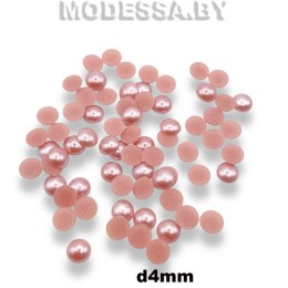 Стразы пластм. клеевые d4мм Ц:Розовый