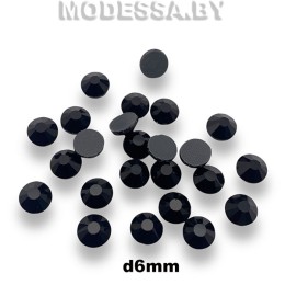 Стразы клеевые Black d6мм SS30