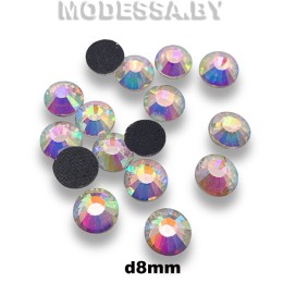 Стразы клеевые Сrystal AB d8мм SS40