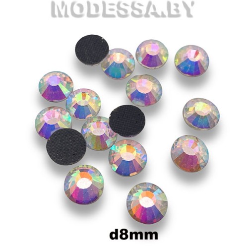 Стразы клеевые Сrystal AB d8мм SS40