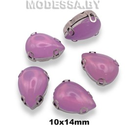 10х14мм стразы пластм. в оправе Ц:Сиреневый