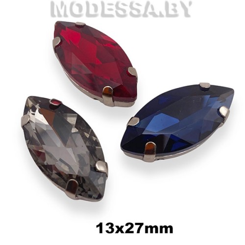 2051 13х27мм стразы стекл. в оправе