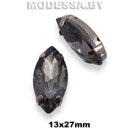 2051 13х27мм стразы стекл. в оправе Ц:Серый