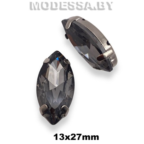 2051 13х27мм стразы стекл. в оправе Ц:Серый