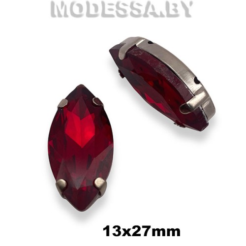 2051 13х27мм стразы стекл. в оправе Ц:Красный