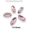 2051 7х15мм стразы стекл. в оправе Ц:Розовый