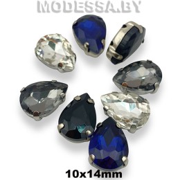 2061 10х14мм стразы стекл. в оправе 