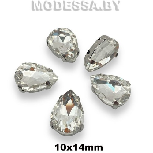 2061 10х14мм стразы стекл. в оправе Ц:Кристалл