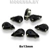 2061 8х13мм стразы стекл. в оправе Ц:Чёрный