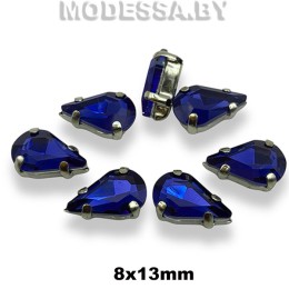 2061 8х13мм стразы стекл. в оправе Ц:Синий