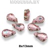 2061 8х13мм стразы стекл. в оправе Ц:Розовый