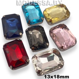 2178 13x18мм стразы стекл. в оправе 