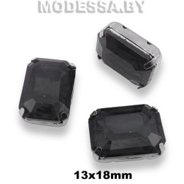 2178 13x18мм стразы стекл. в оправе Ц:Чёрный