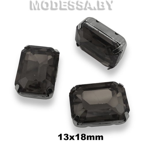2178 13x18мм стразы стекл. в оправе Ц:Серый
