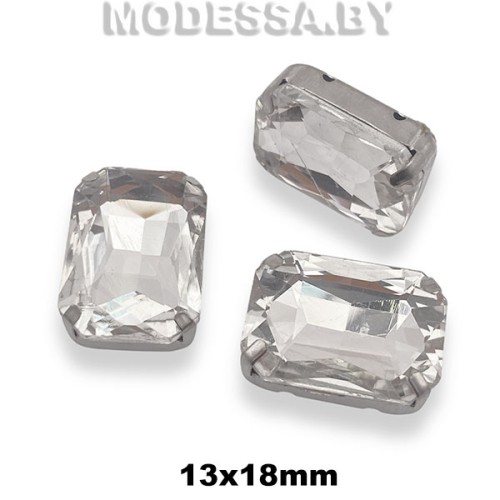 2178 13x18мм стразы стекл. в оправе Ц:Кристалл