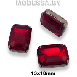 2178 13x18мм стразы стекл. в оправе Ц:Красный