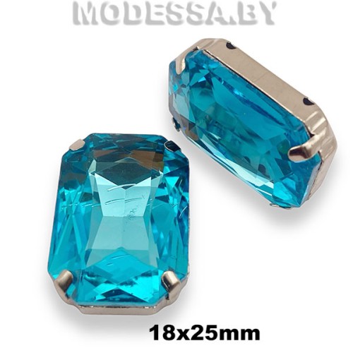 2178 18x25мм стразы стекл. в оправе Ц:Бирюза