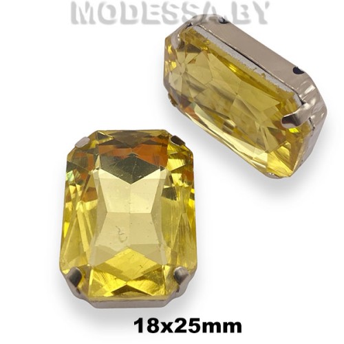 2178 18x25мм стразы стекл. в оправе Ц:Жёлтый