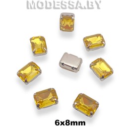 2178 6х8мм стразы стекл. в оправе Ц:Жёлтый