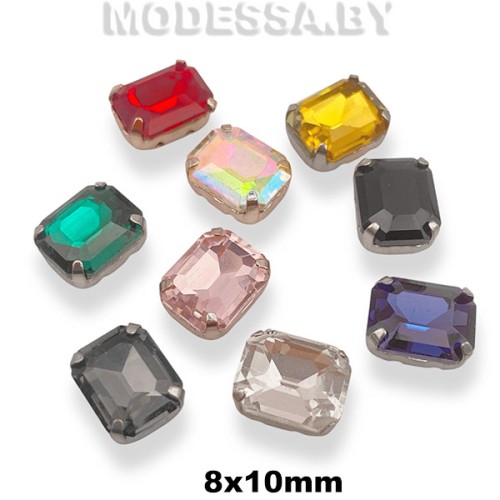 2178 8х10мм стразы стекл. в оправе 