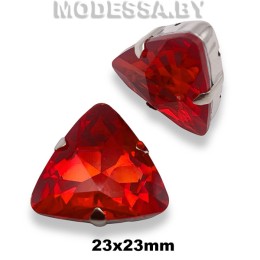 2233 23x23мм стразы стекл. в оправе Ц:Красный