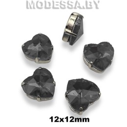 2300 12х12мм стразы стекл. в оправе Ц:Серый