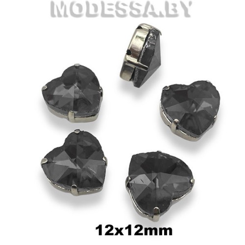 2300 12х12мм стразы стекл. в оправе Ц:Серый