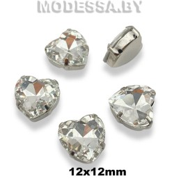 2300 12х12мм стразы стекл. в оправе Ц:Кристалл