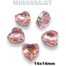2300 12х12мм стразы стекл. в оправе Ц:Розовый