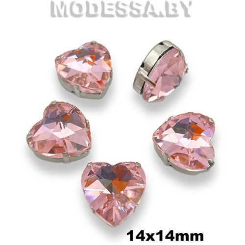 2300 12х12мм стразы стекл. в оправе Ц:Розовый