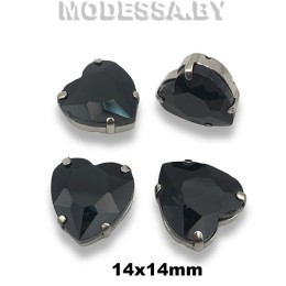 2300 14х14мм стразы стекл. в оправе Ц:Чёрный 