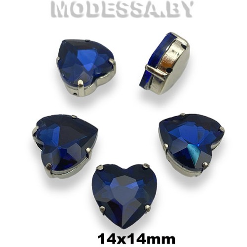 2300 14х14мм стразы стекл. в оправе Ц:Синий
