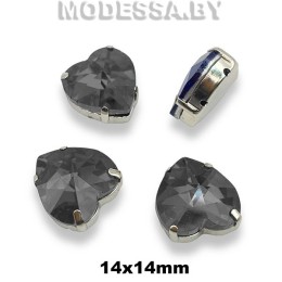 2300 14х14мм стразы стекл. в оправе Ц:Серый