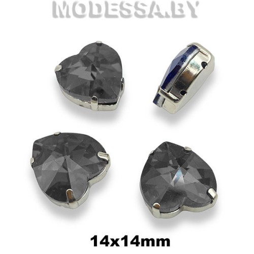 2300 14х14мм стразы стекл. в оправе Ц:Серый