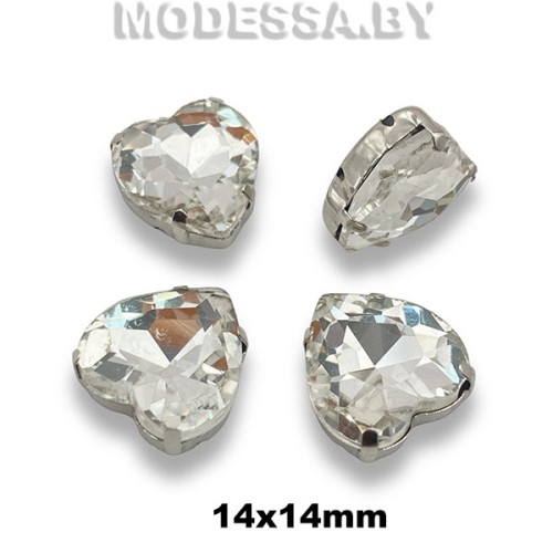 2300 14х14мм стразы стекл. в оправе Ц:Кристалл