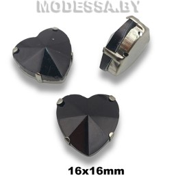 2300 16x16мм стразы стекл. в оправе Ц:Чёрный