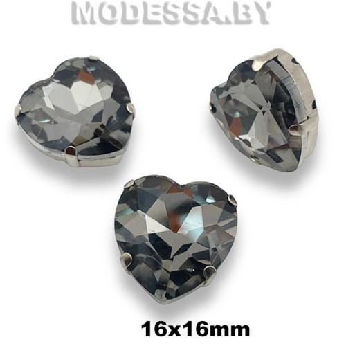 2300 16x16мм стразы стекл. в оправе Ц:Серый